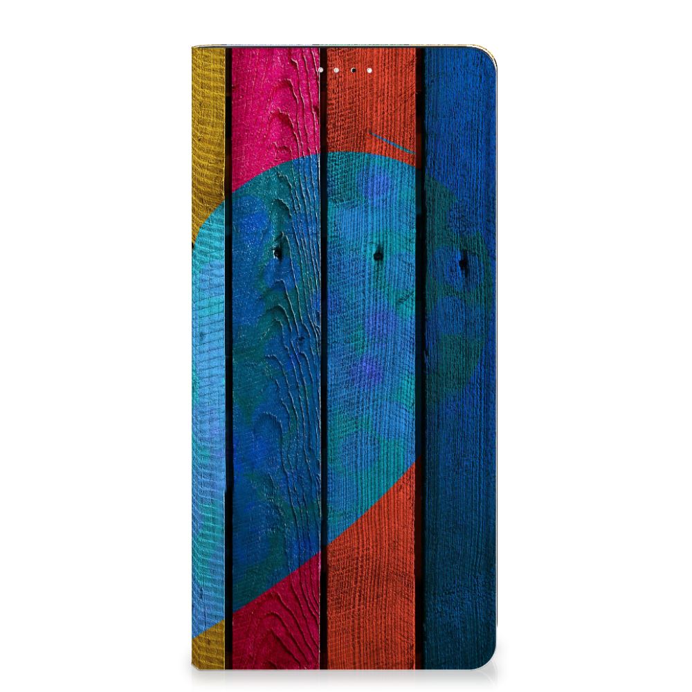 Samsung Galaxy A33 5G Book Wallet Case Wood Heart - Cadeau voor je Vriend - B2C Telecom