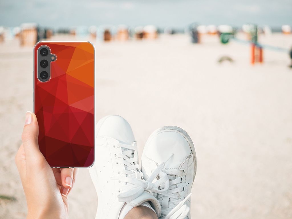 TPU Hoesje voor Samsung Galaxy A34 Polygon Red B2C Telecom