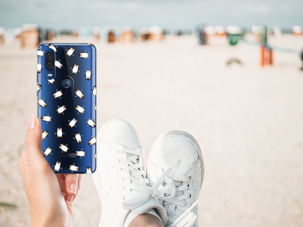 TPU bumper voor Motorola One Vision Pinguïn