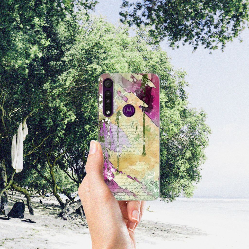 Hoesje maken Motorola One Macro Letter Painting B2C Telecom