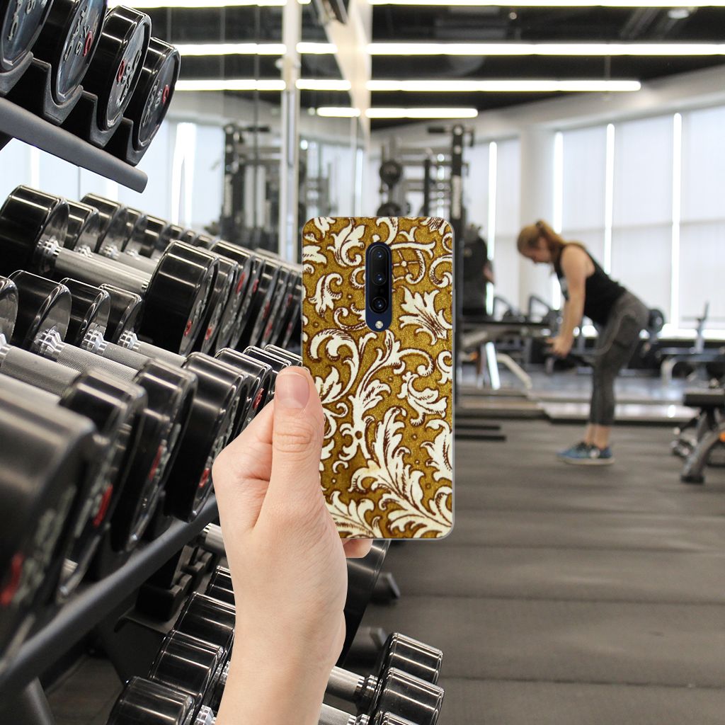 Siliconen Hoesje OnePlus 7 Pro Barok Goud