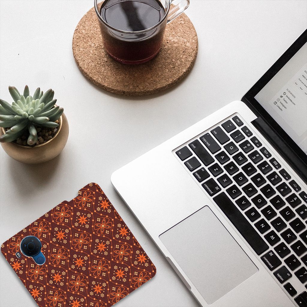 Nokia 5.4 Hoesje met Magneet Batik Brown - B2C Telecom
