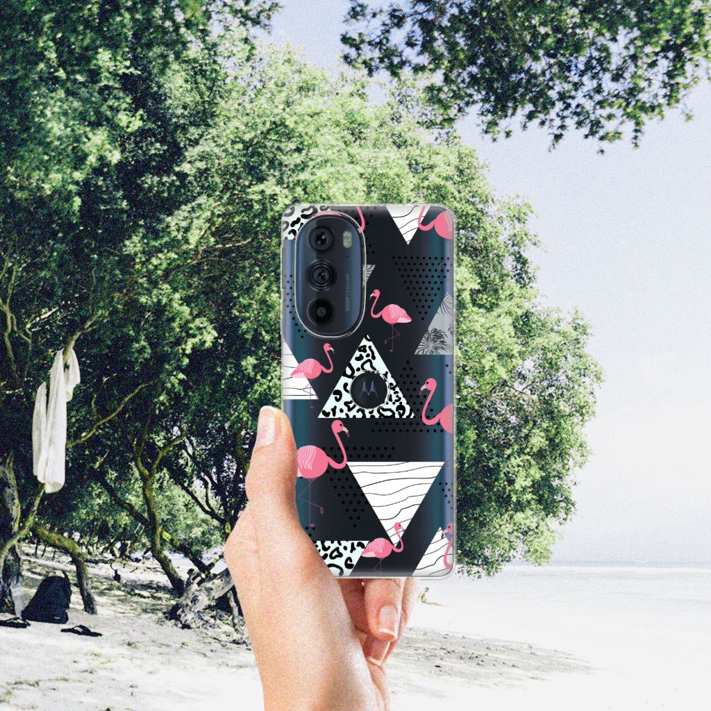 Motorola Edge 30 Pro TPU Hoesje Flamingo Triangle B2C Telecom