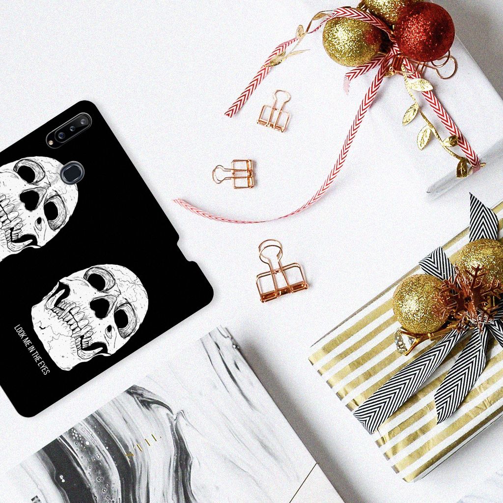 Mobiel BookCase Samsung Galaxy A20s Skull Eyes - B2C Telecom