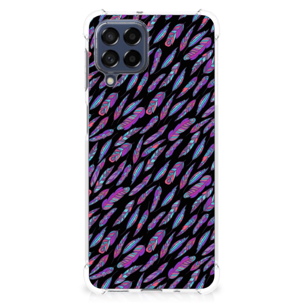Samsung Galaxy M53 Doorzichtige Silicone Hoesje Feathers Color B2C Telecom