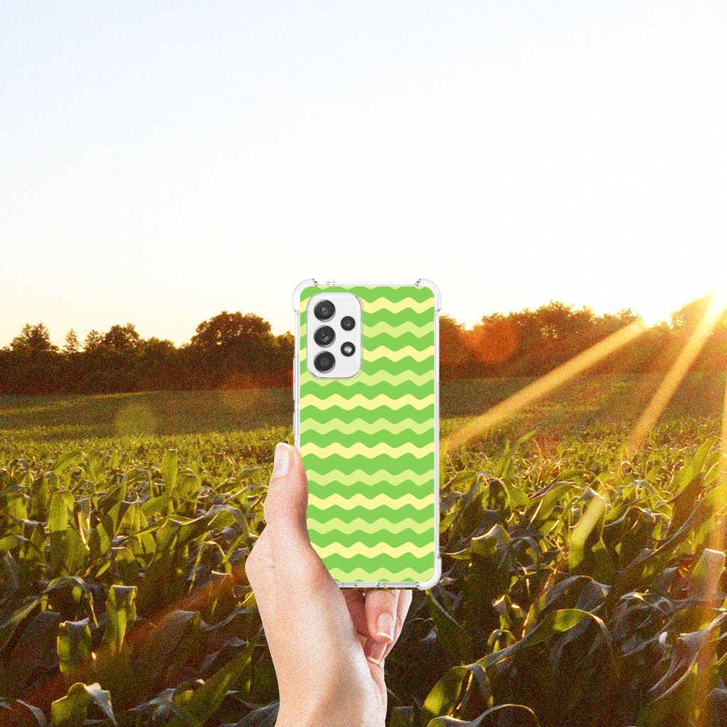 Samsung Galaxy A53 5G Doorzichtige Silicone Hoesje Waves Green B2C Telecom