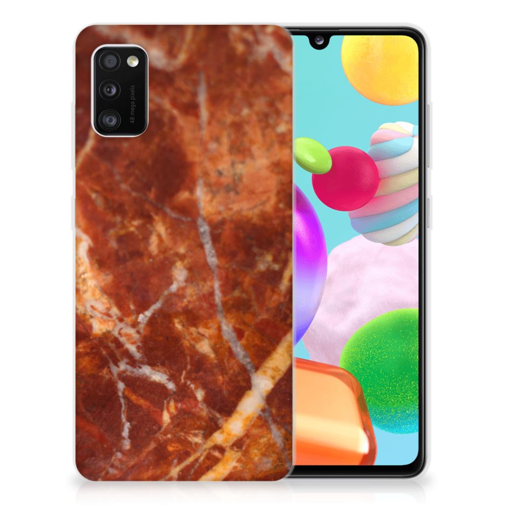 Samsung Galaxy A41 TPU Siliconen Hoesje Marmer Bruin B2C Telecom