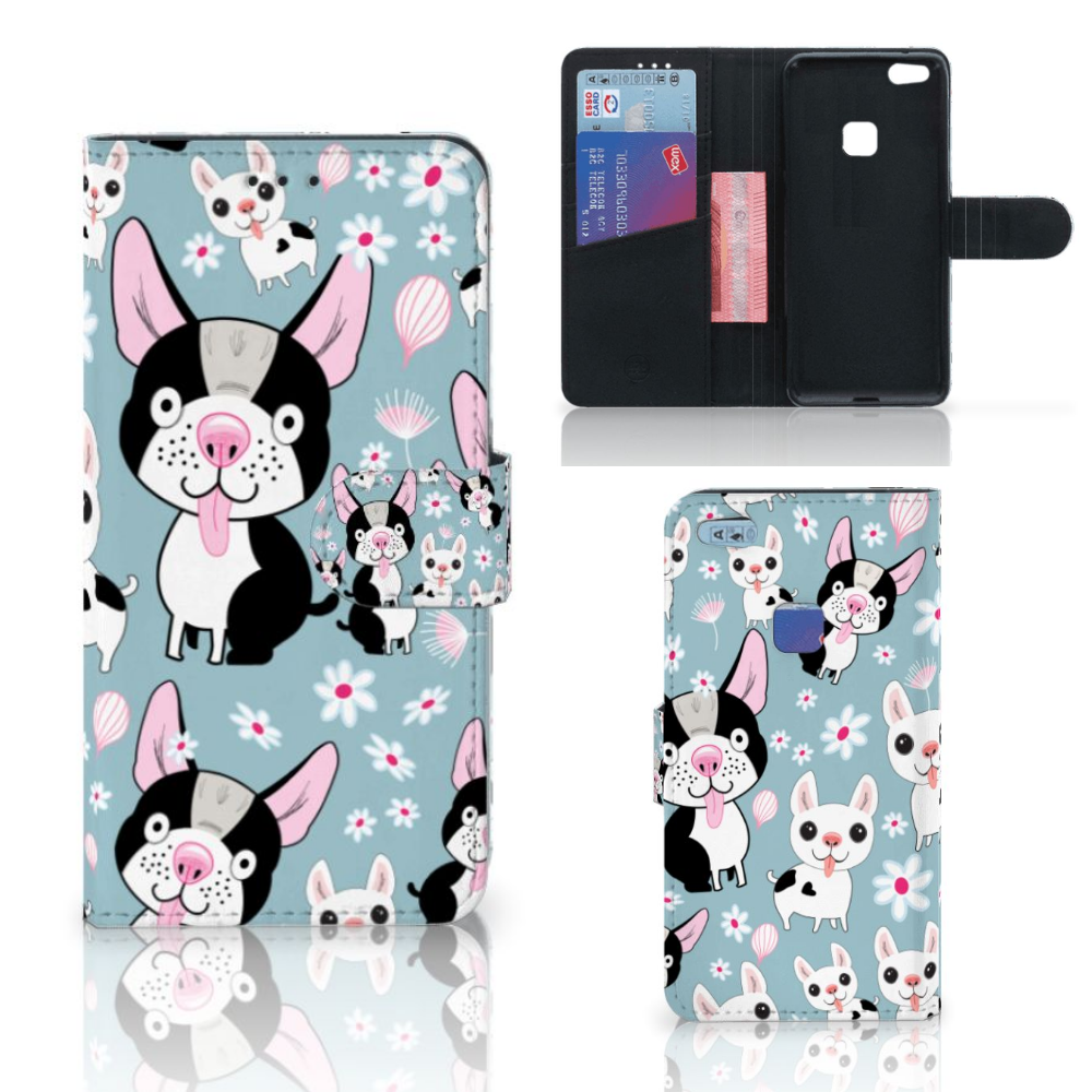 Huawei P10 Lite Telefoonhoesje met Pasjes Hondjes
