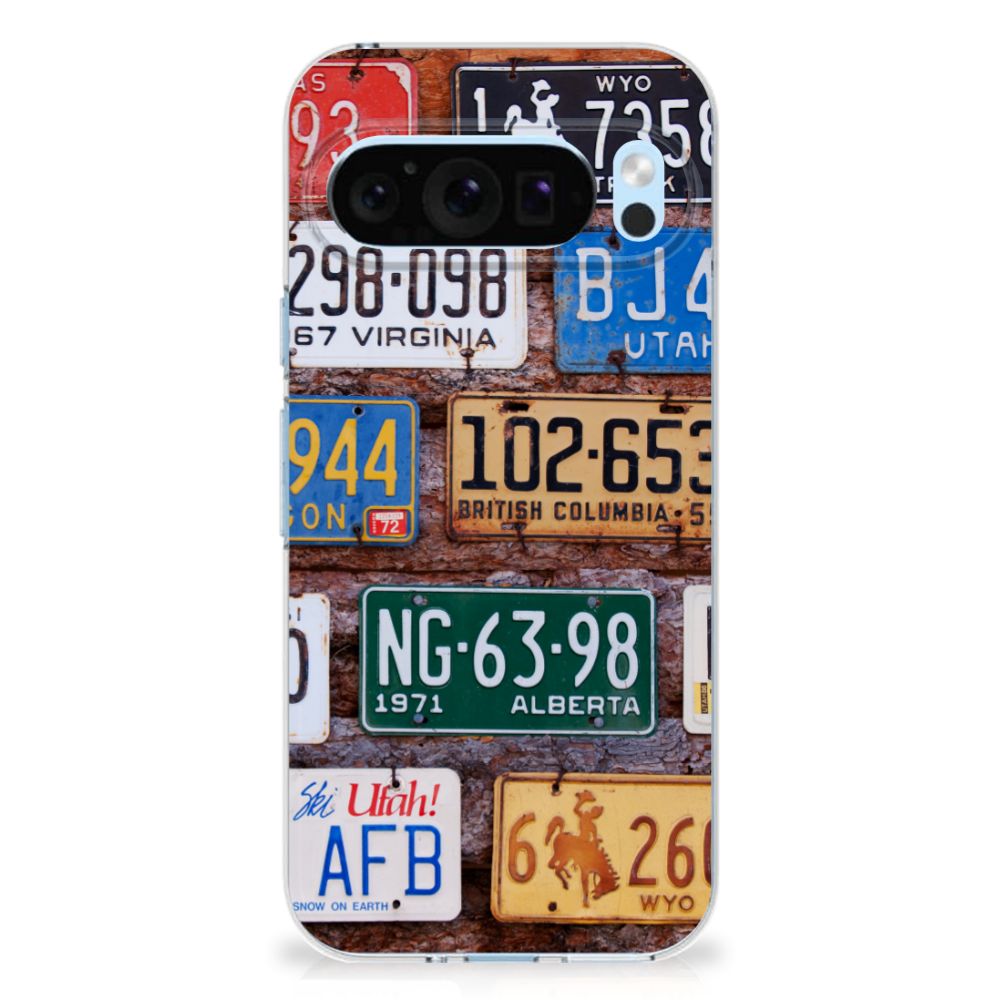 Google Pixel 9 | 9 Pro Siliconen Hoesje met foto Kentekenplaten