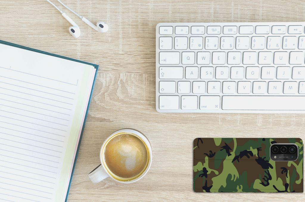 OPPO A54 5G | A74 5G | A93 5G Hoesje met Magneet Army Dark - B2C Telecom