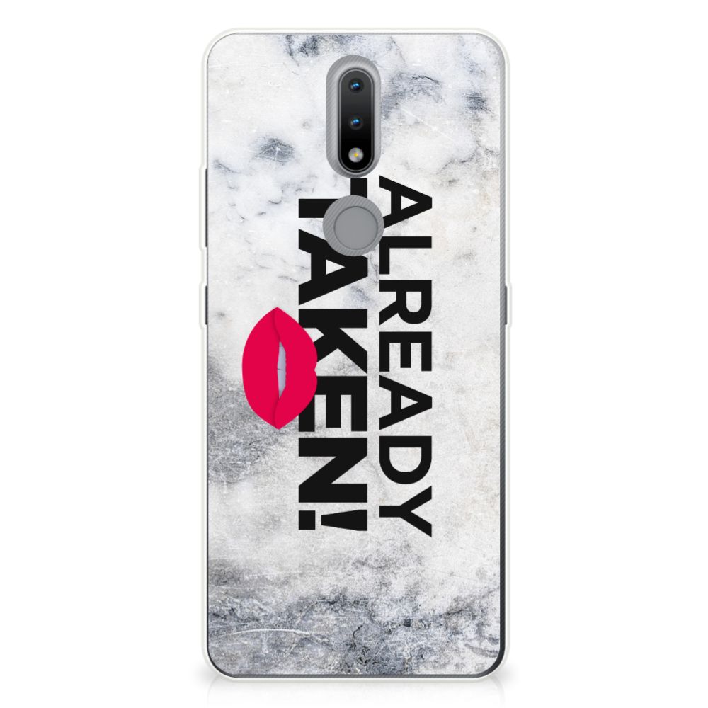 Nokia 2.4 Siliconen hoesje met naam Already Taken White