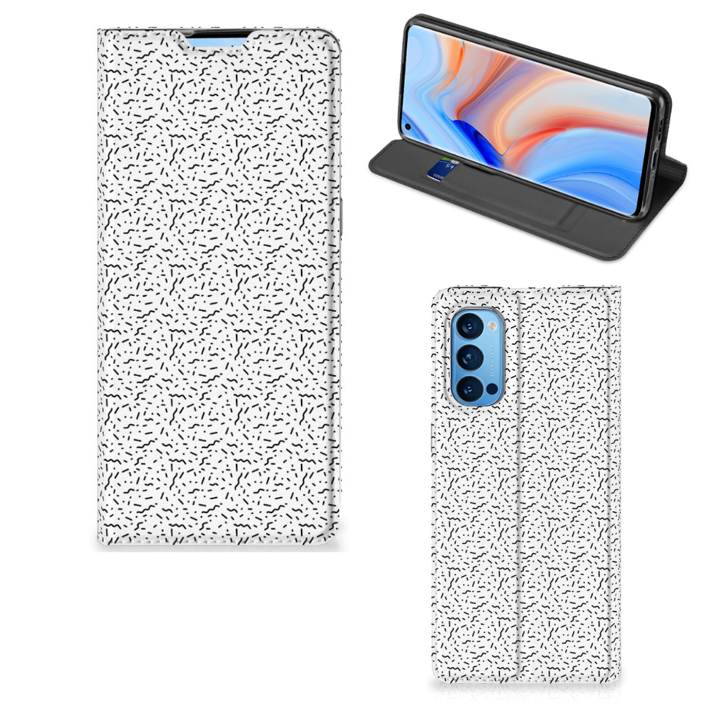 OPPO Reno4 Pro 5G Hoesje met Magneet Stripes Dots - B2C Telecom