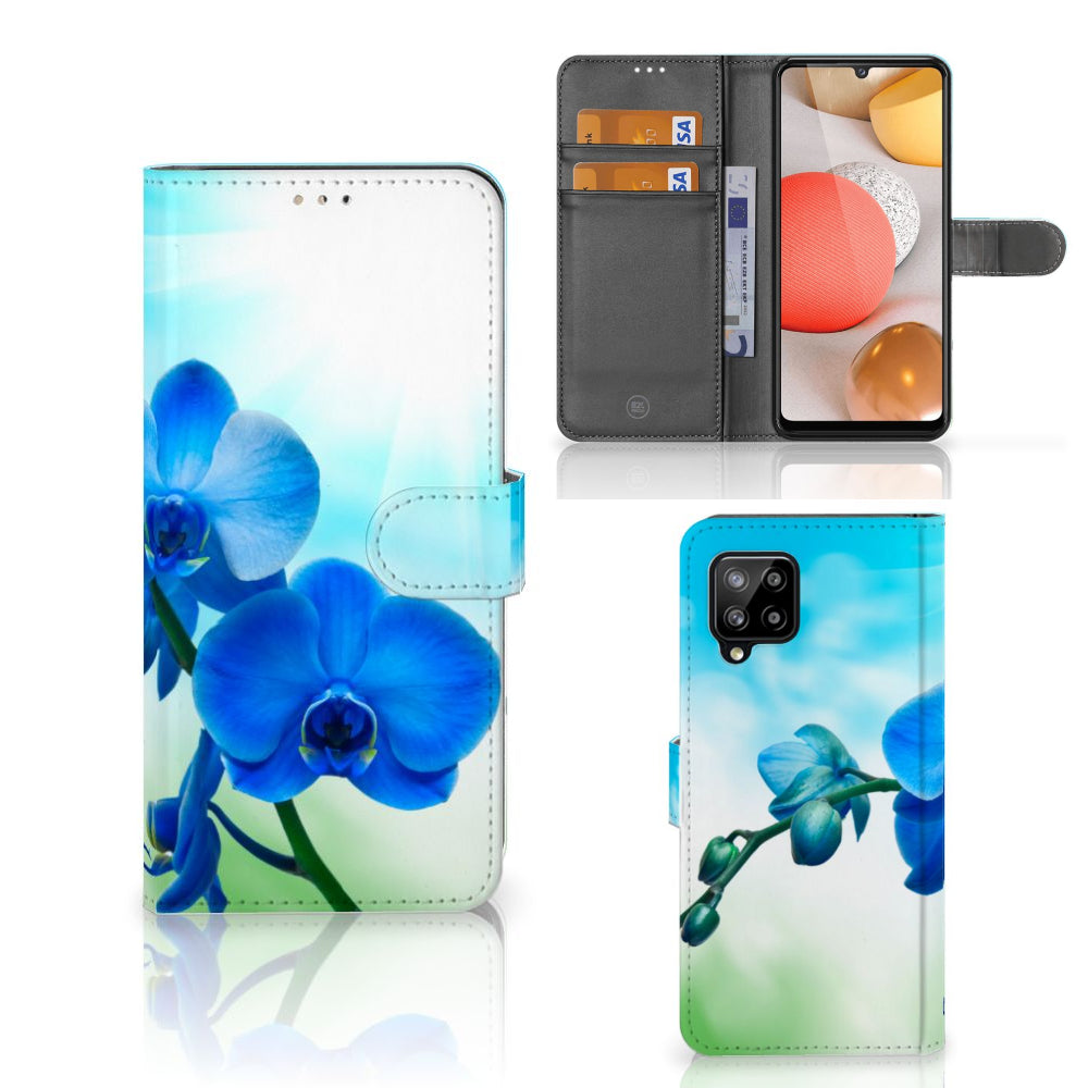 Samsung Galaxy A42 5G Hoesje Orchidee Blauw - Cadeau voor je Moeder