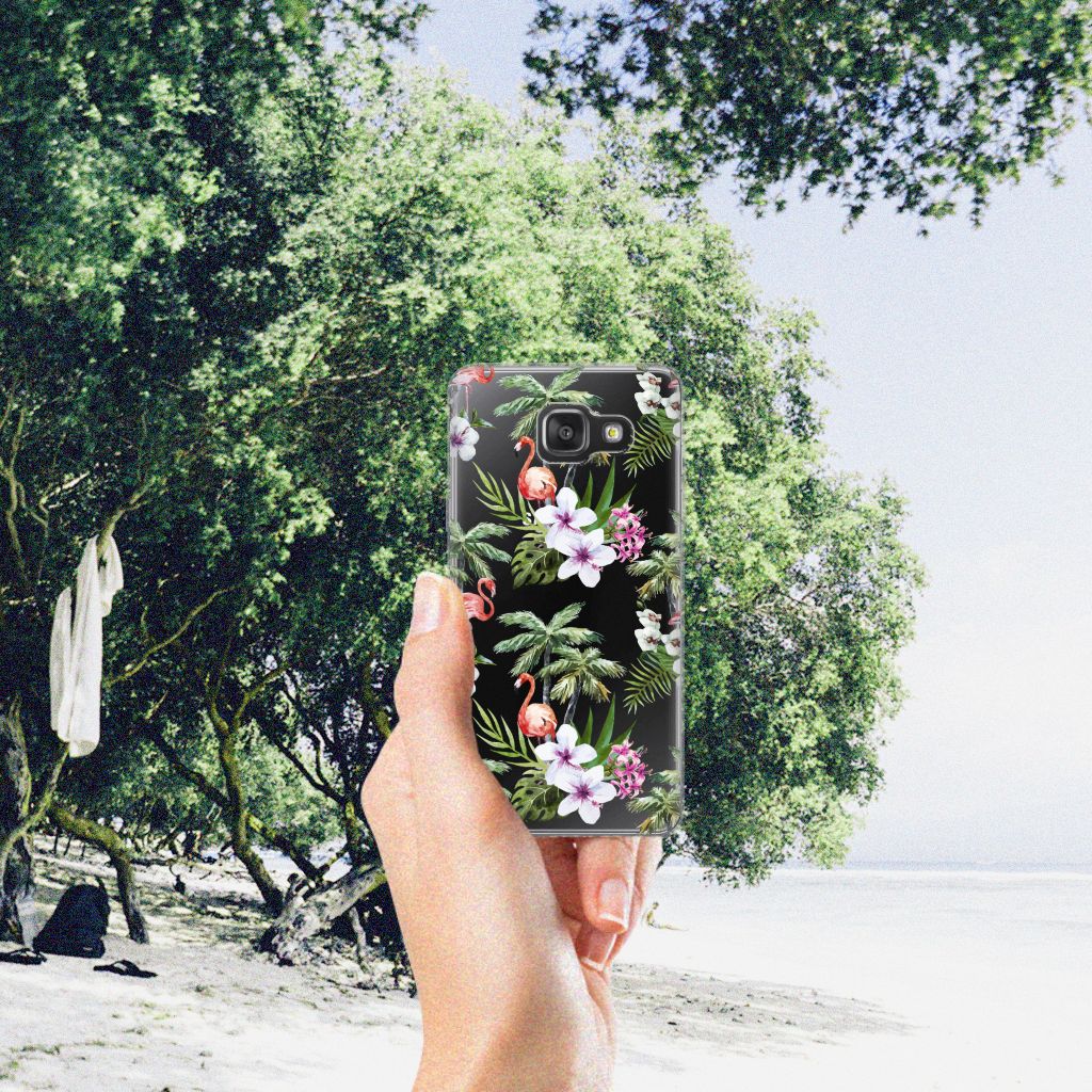 Samsung Galaxy A3 2016 TPU Hoesje Flamingo Palms