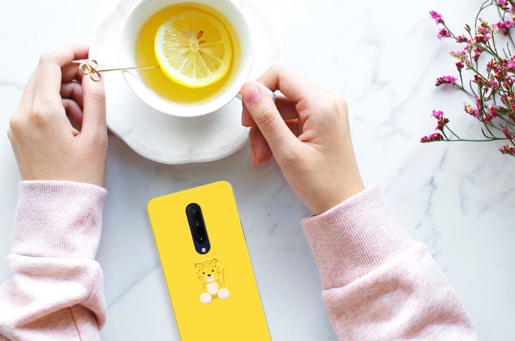 OnePlus 7 Pro Telefoonhoesje met Naam Baby Leopard