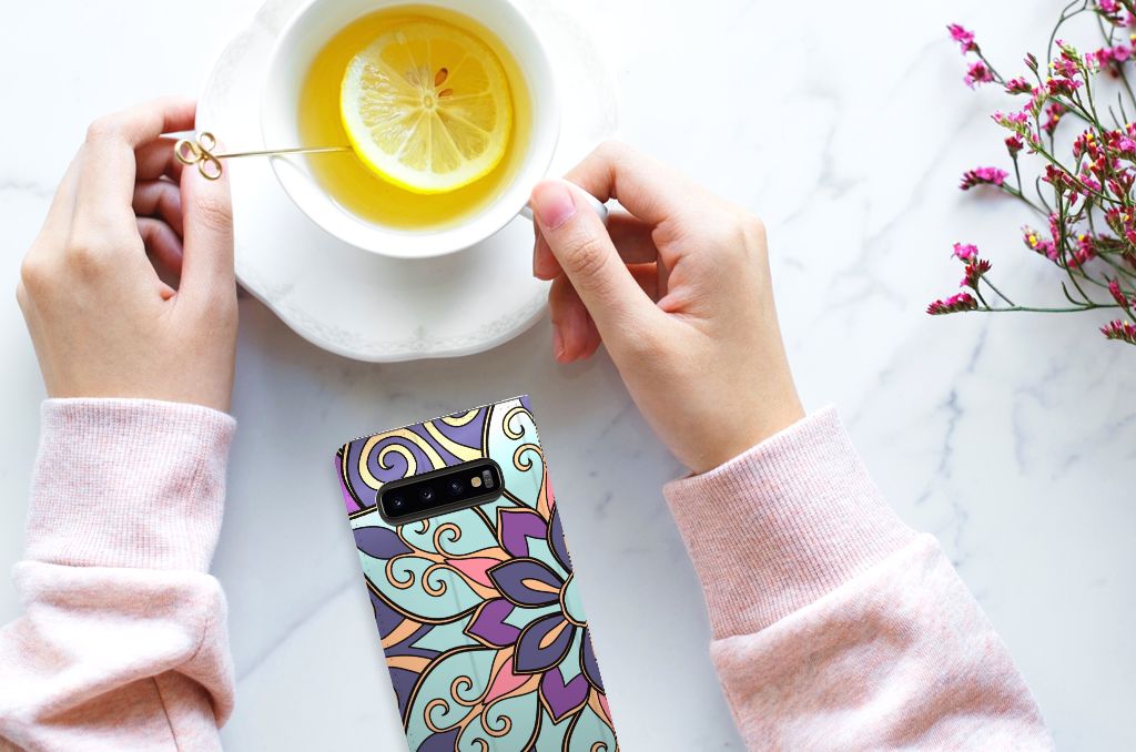 Samsung Galaxy S10 Smart Cover Purple Flower