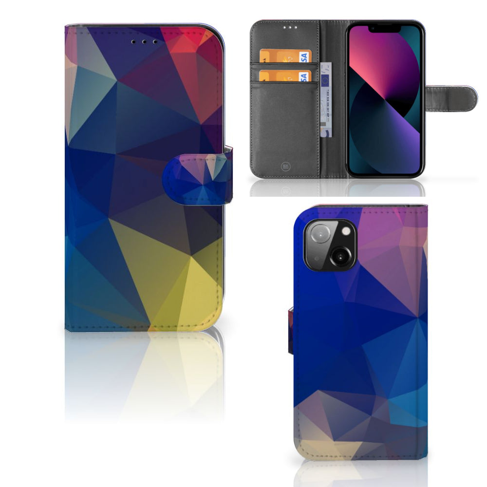 Apple iPhone 13 Book Case Polygon Dark
