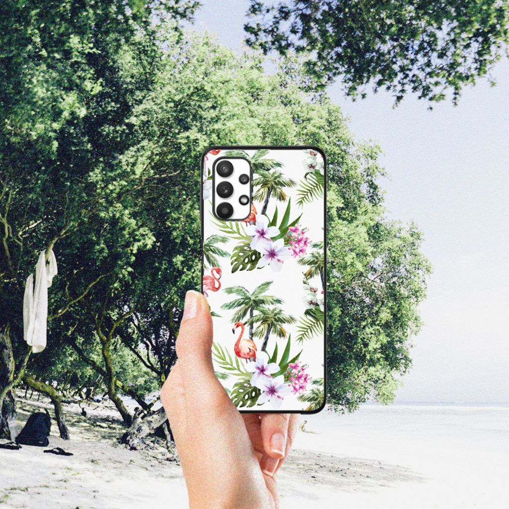 Samsung Galaxy A32 5G Dierenprint Telefoonhoesje Flamingo Palms B2C Telecom