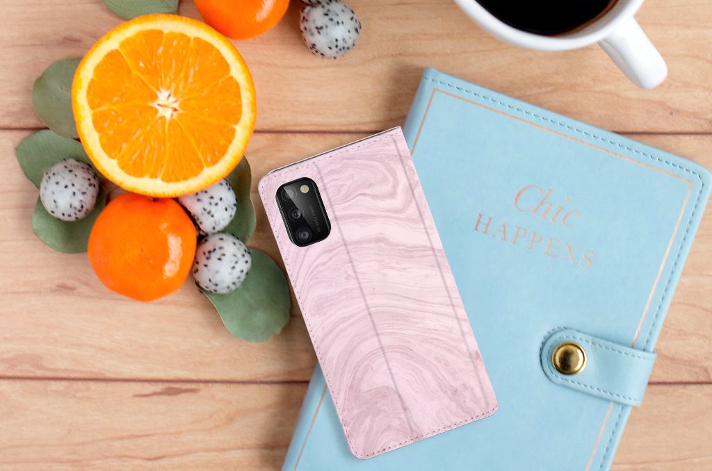 Samsung Galaxy A41 Standcase Marble Pink - Origineel Cadeau Vriendin - B2C Telecom