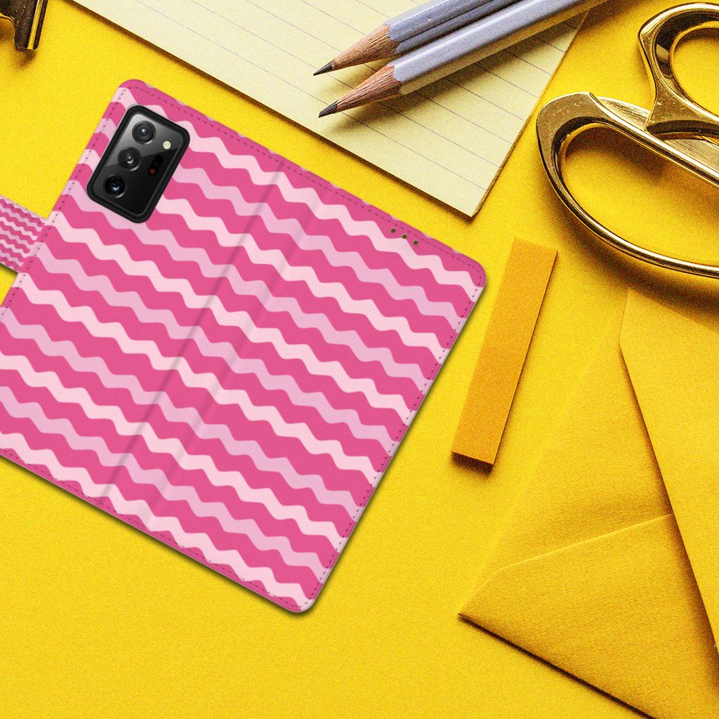 Samsung Galaxy Note20 Ultra Telefoon Hoesje Waves Pink