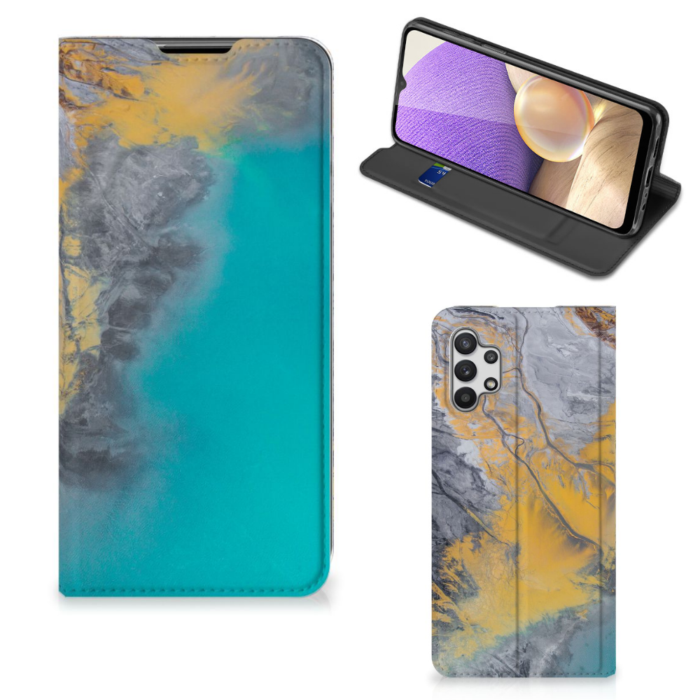 Samsung Galaxy A32 5G Standcase Marble Blue Gold - B2C Telecom