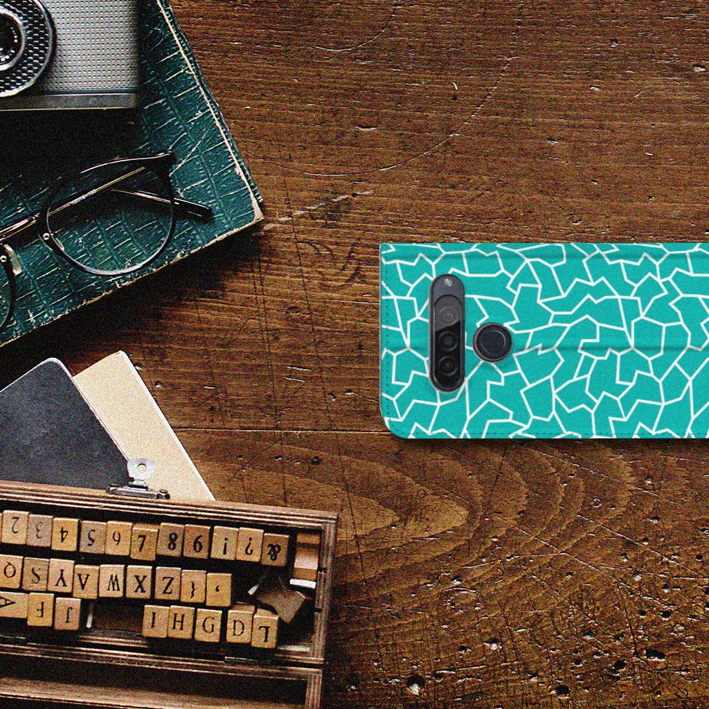 LG G8s Thinq Bookcase Cracks Blue - B2C Telecom