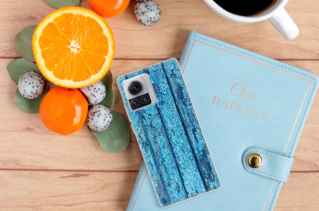 Motorola Moto X30 Pro Bumper Hoesje Wood Blue B2C Telecom