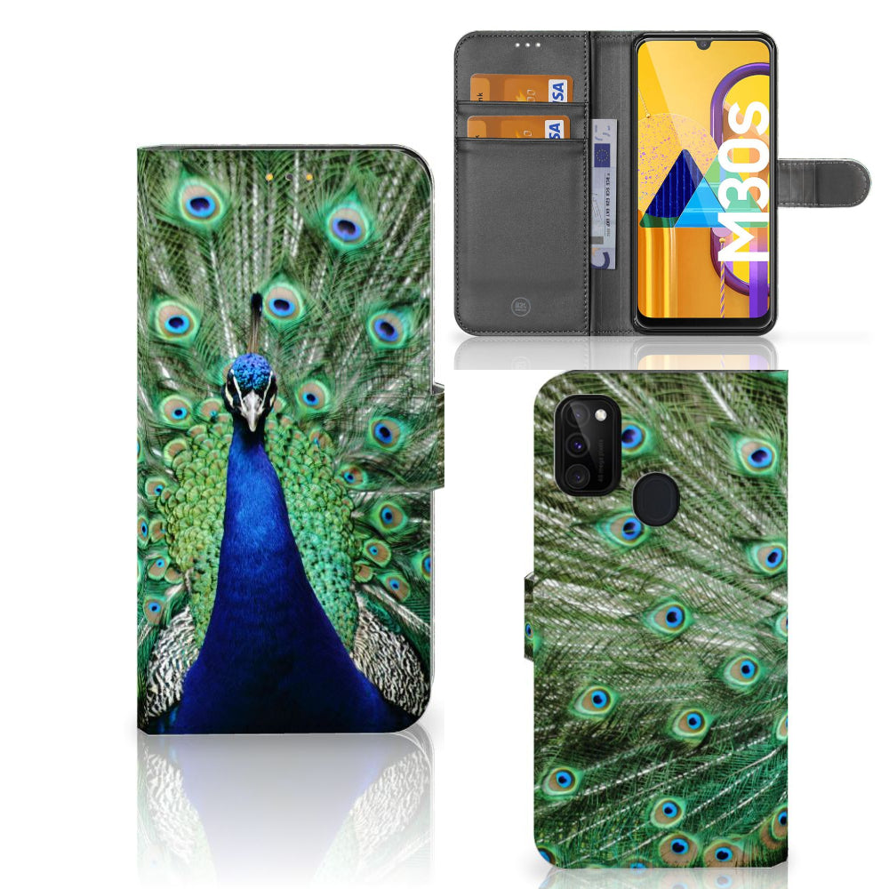Samsung Galaxy M21 | M30s Telefoonhoesje met Pasjes Pauw