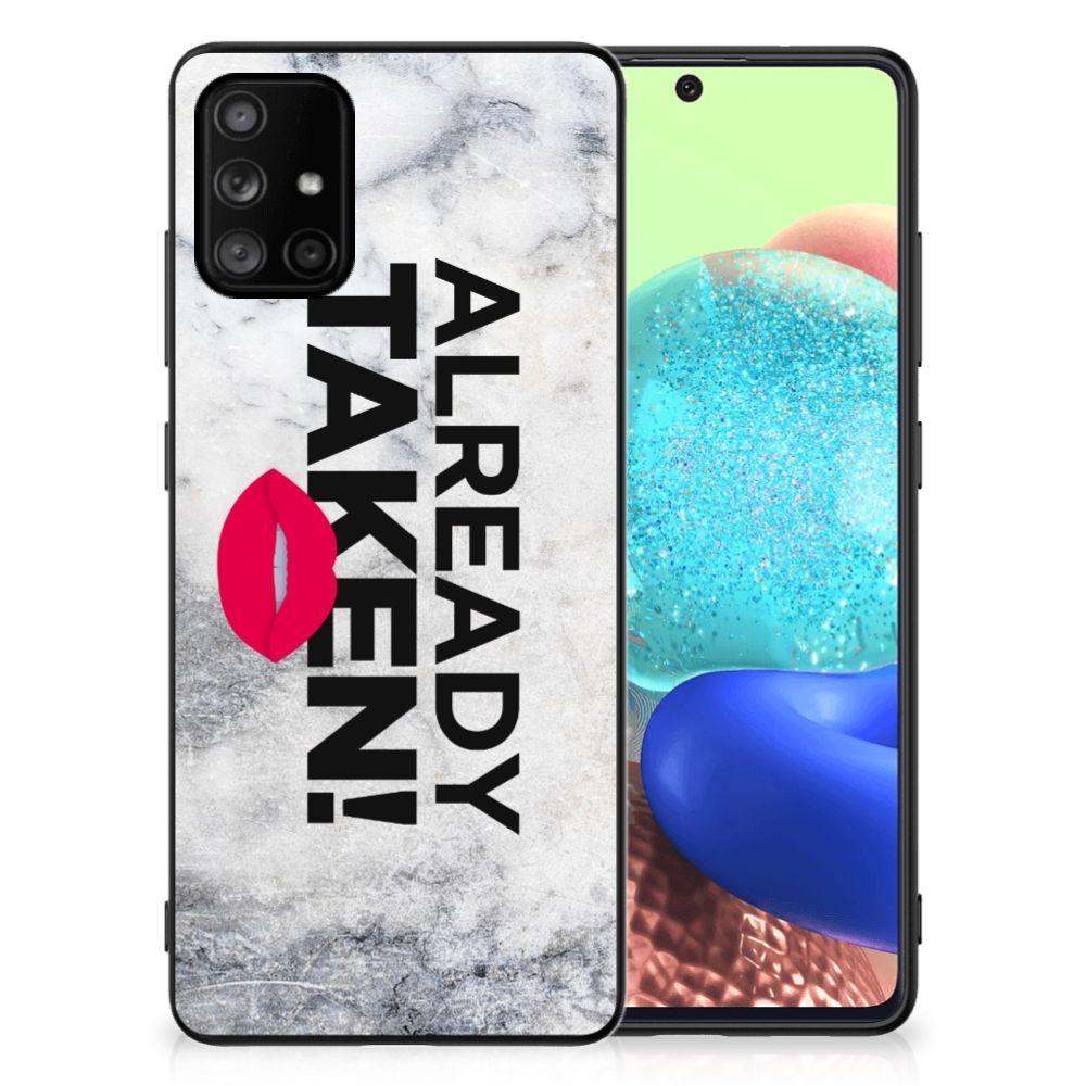 Samsung Galaxy A71 Telefoon Hoesje met tekst Already Taken White B2C Telecom