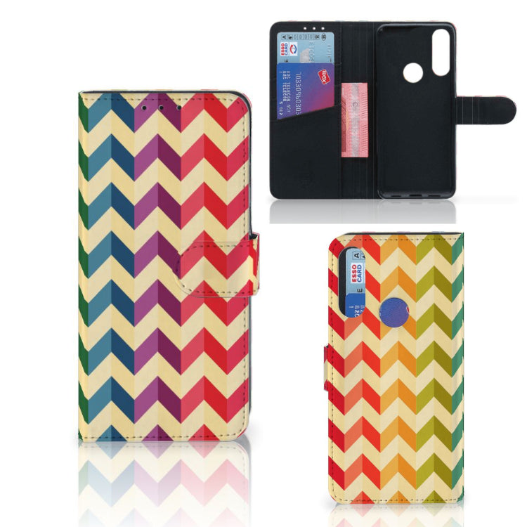 Alcatel 1S 2020 Telefoon Hoesje Zigzag Multi Color