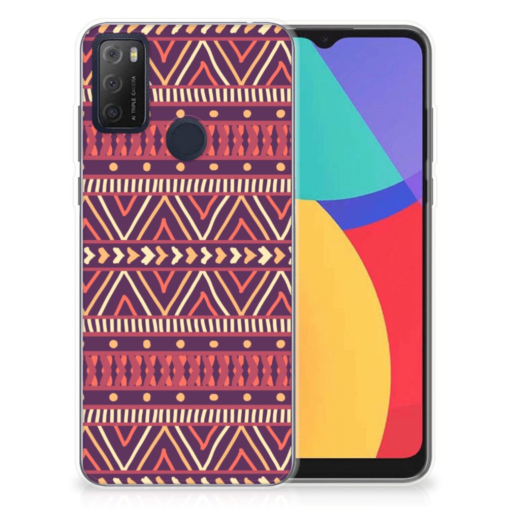 Alcatel 1S (2021) TPU bumper Aztec Paars B2C Telecom