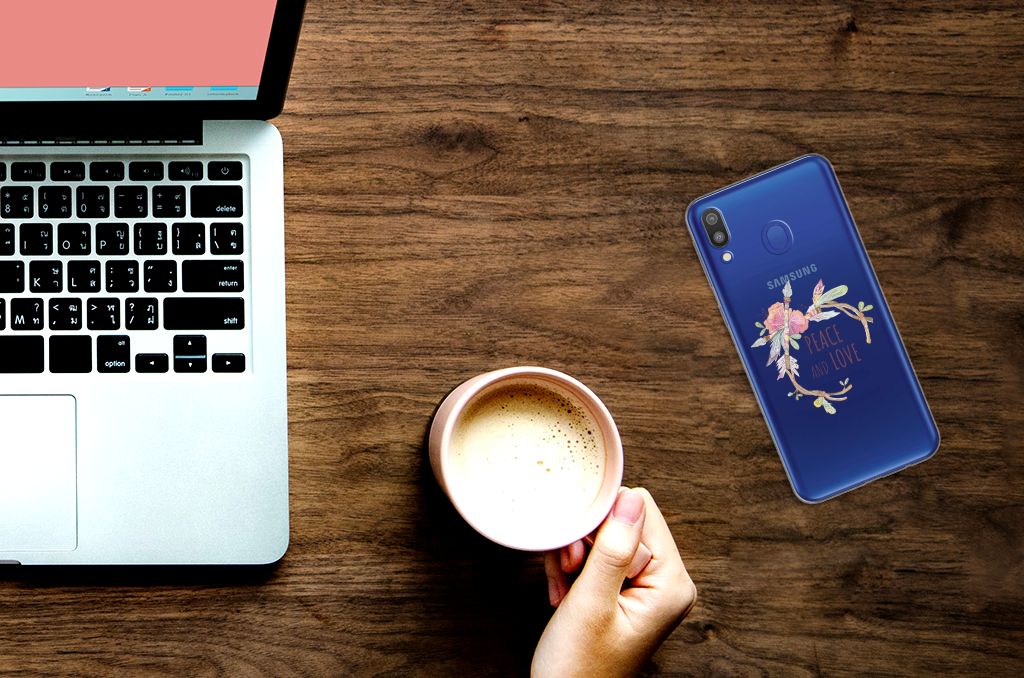 Samsung Galaxy M20 (Power) Telefoonhoesje met Naam Boho Text