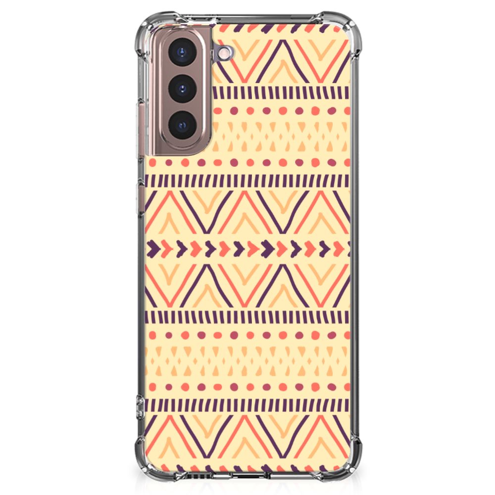 Samsung Galaxy S21 Plus Doorzichtige Silicone Hoesje Aztec Yellow B2C Telecom
