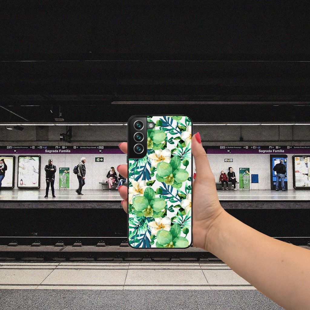 Samsung Galaxy S22 Plus Bloemen Hoesje Orchidee Groen B2C Telecom