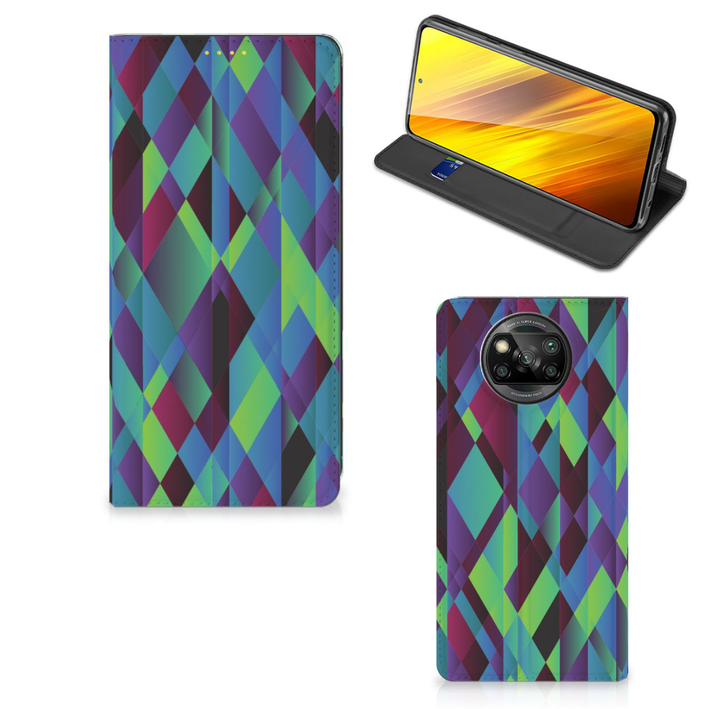 Xiaomi Poco X3 Pro | Poco X3 Stand Case Abstract Green Blue - B2C Telecom