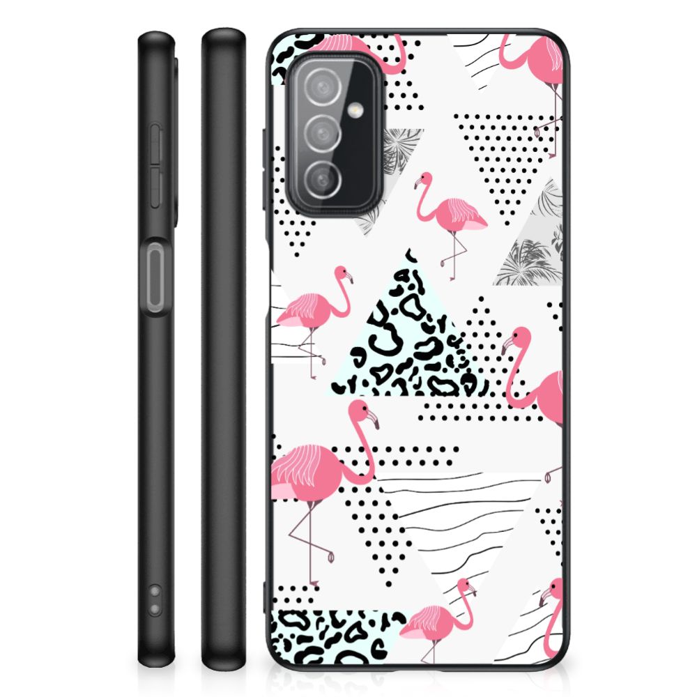 Samsung Galaxy M52 Dierenprint Telefoonhoesje Flamingo Triangle B2C Telecom