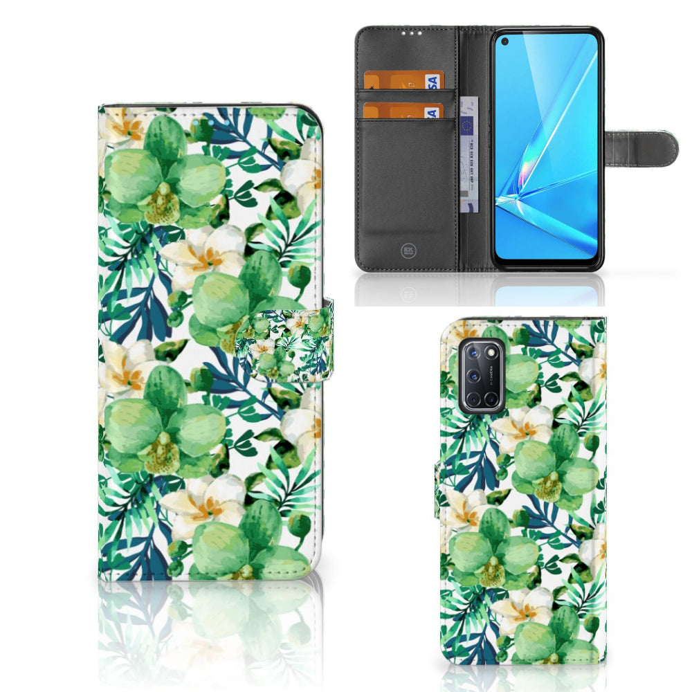 OPPO A72 | OPPO A52 Hoesje Orchidee Groen