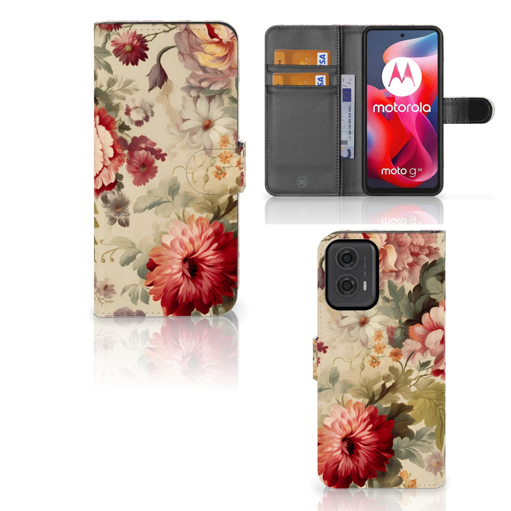 Hoesje voor Motorola Moto G24 | G04 | G24 Power Bloemen