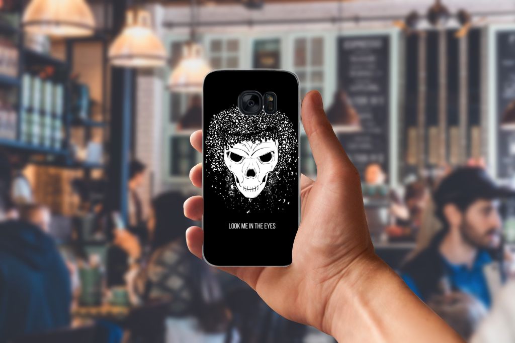 Silicone Back Case Samsung Galaxy S7 Skull Hair