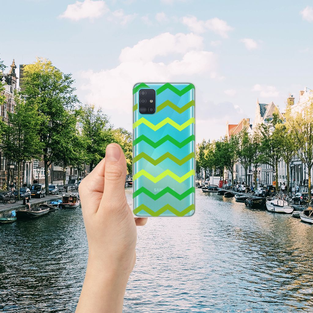 Samsung Galaxy A51 TPU bumper Zigzag Groen B2C Telecom