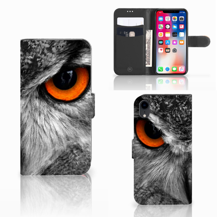 Apple iPhone Xr Telefoonhoesje met Pasjes Uil