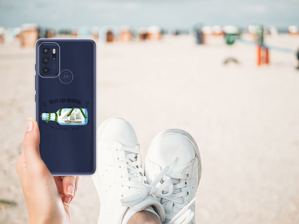 Motorola Moto G60s Telefoonhoesje met Naam Boho Bottle B2C Telecom