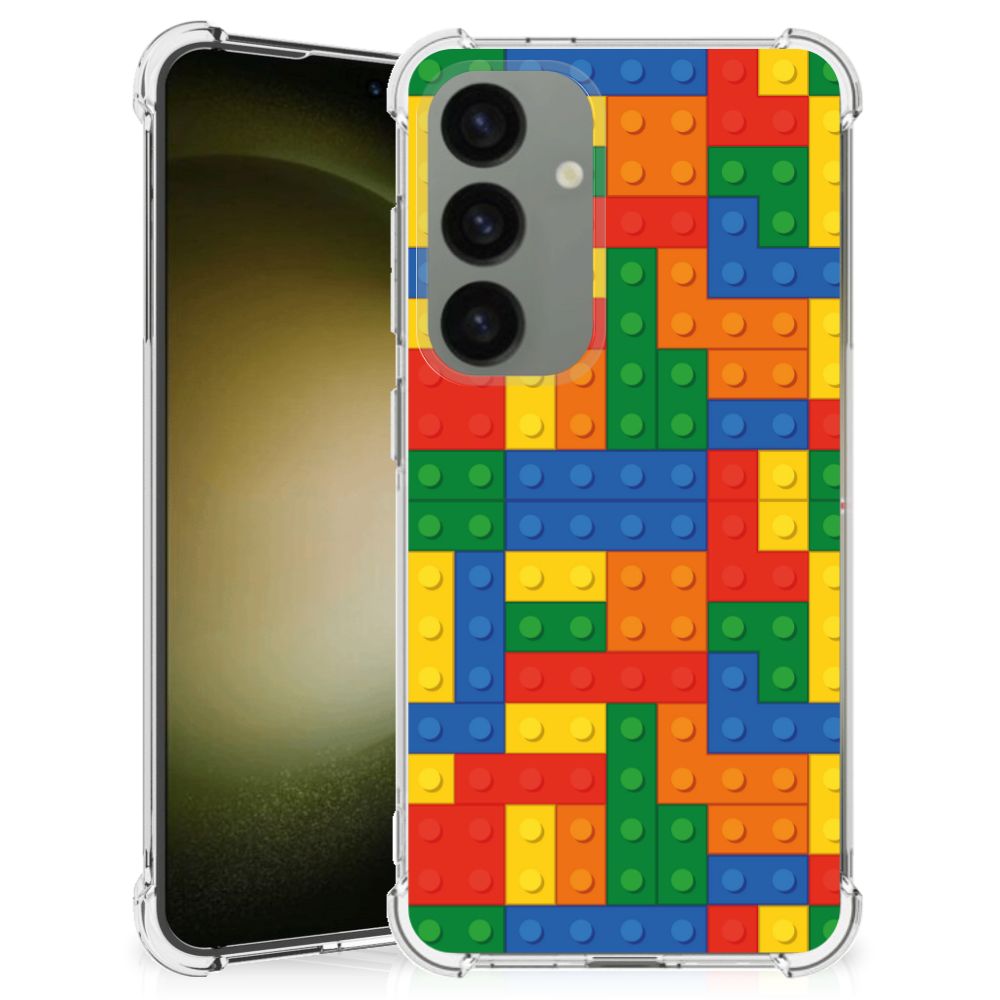 Samsung Galaxy S24 Doorzichtige Silicone Hoesje Blokken