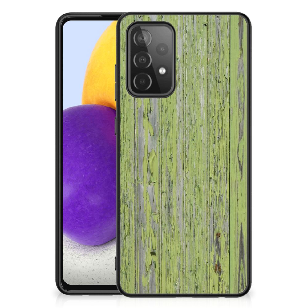 Samsung Galaxy A72 (5G/4G) Houten Print Telefoonhoesje Green Wood