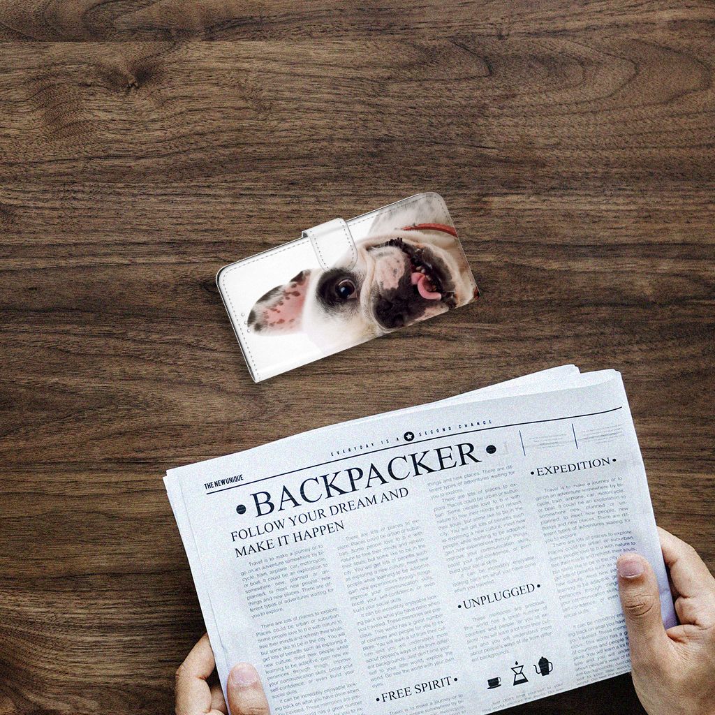 Samsung Galaxy S21 Telefoonhoesje met Pasjes Franse Bulldog