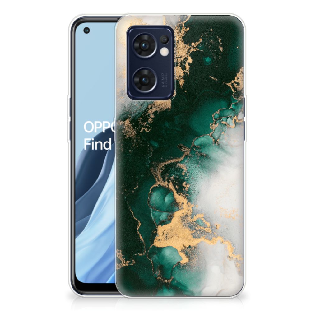 TPU Siliconen Hoesje voor OPPO Reno 7 5G | Find X5 Lite Marmer Groen