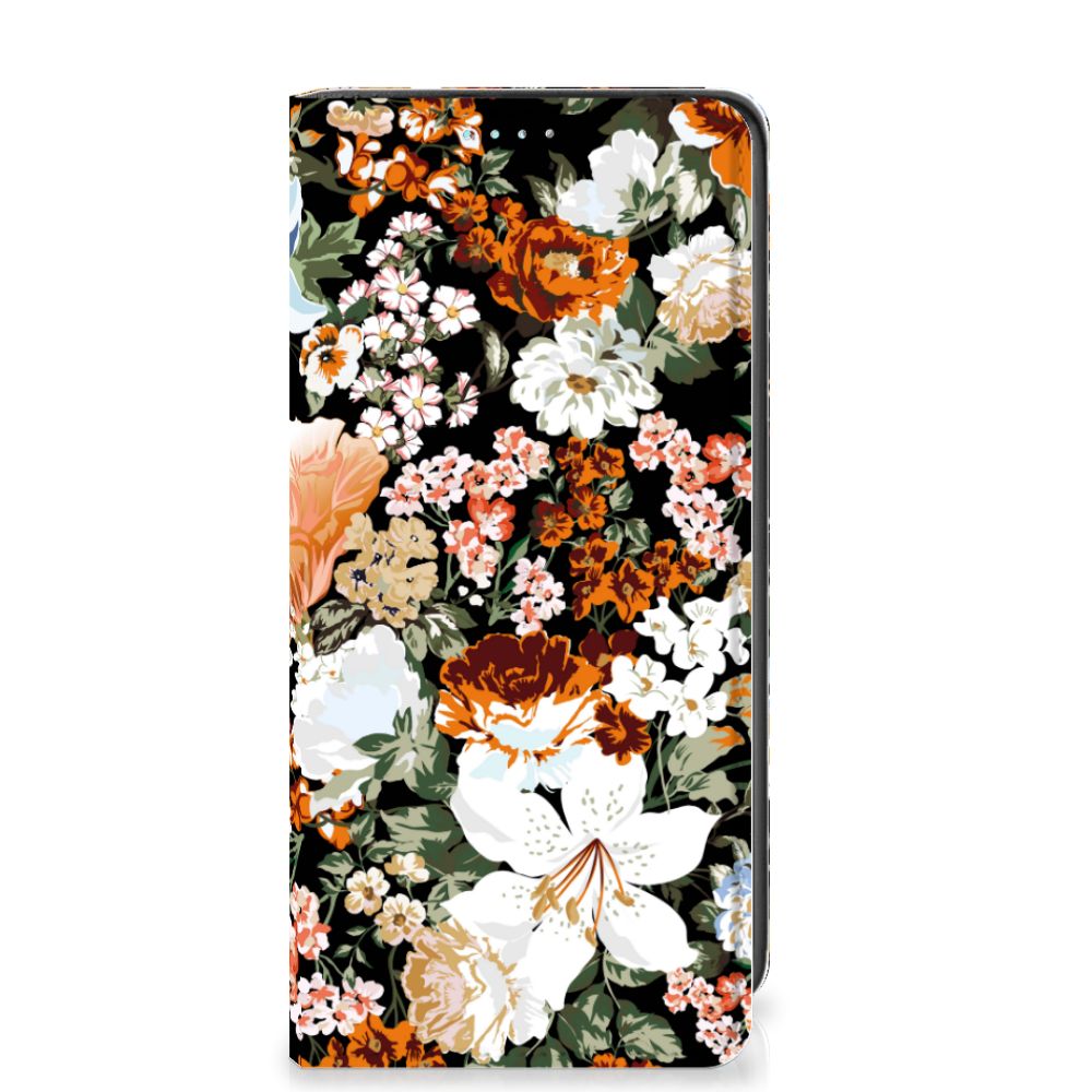 Smart Cover voor Samsung Galaxy A41 Dark Flowers - B2C Telecom