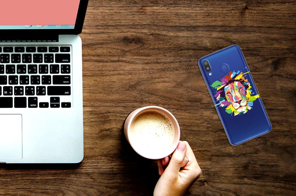 Samsung Galaxy M20 (Power) Telefoonhoesje met Naam Lion Color