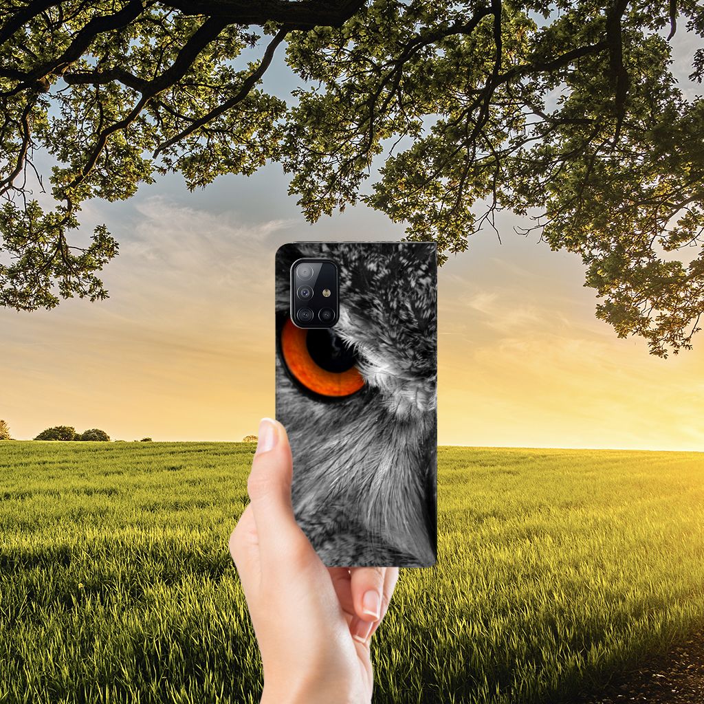 Samsung Galaxy A71 Hoesje maken Uil - B2C Telecom