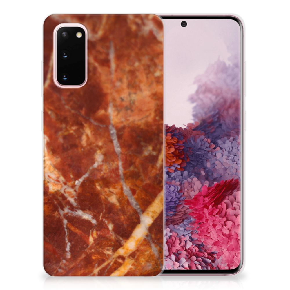 Samsung Galaxy S20 TPU Siliconen Hoesje Marmer Bruin B2C Telecom